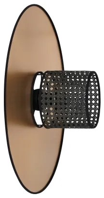 Duolla - Fali lámpa TOKYO RATTAN 1xE27/15W/230V átm. 50 cm arany/fekete