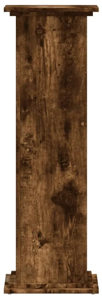füstös tölgy színű szerelt fa növényállvány 33 x 33 x 100 cm