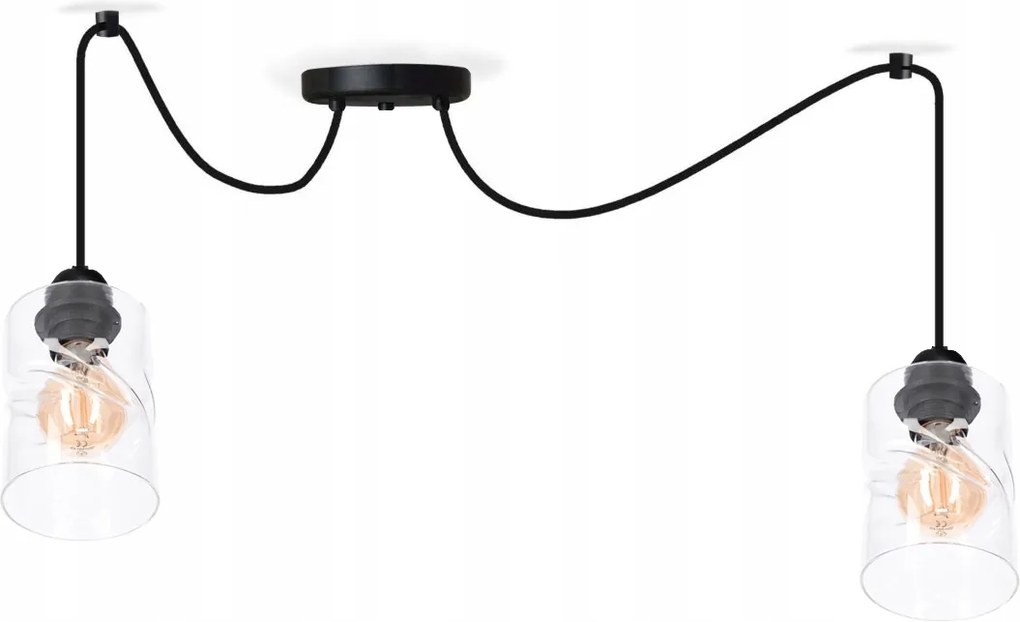 Függő lámpa csillár Pók Loft 2 Üveg