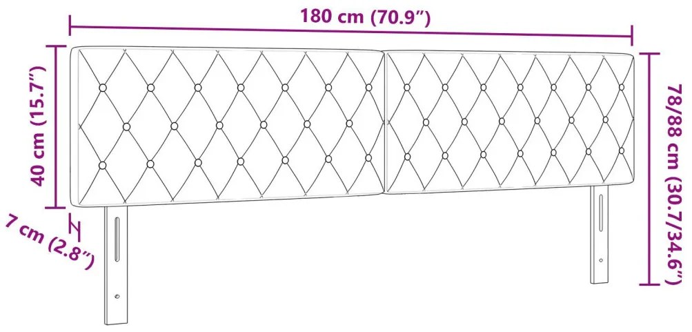 Fejtámla Kristálygombos Kárpitozott Sötétszürke 180 cm Velúr