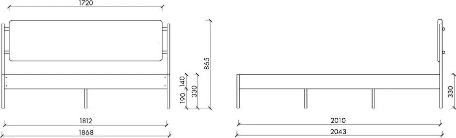 Fehér acél kárpitozott franciaágy ágyráccsal 180x200 cm Eton Basic – noo.ma