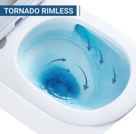 Erga Mery, függő wc csésze Rimless Tornado Flush 490x340x350 mm + wc ülőke lassan záródó, fehér, ERG-MERY-CE-94-001