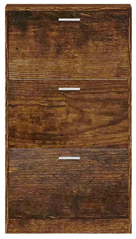 füstös tölgy színű szerelt fa cipősszekrény 59x17x108 cm