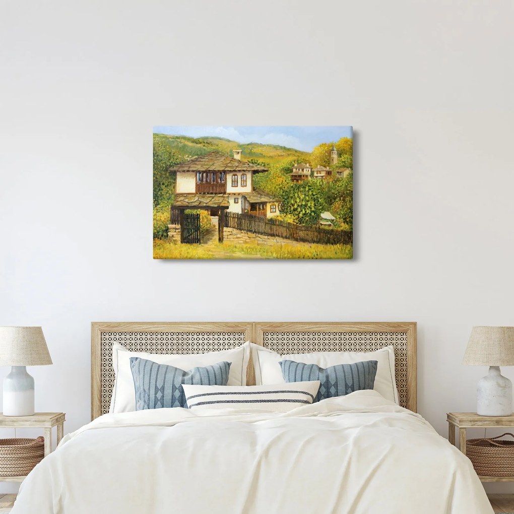 Kép - Házak nyáron (90x60 cm)