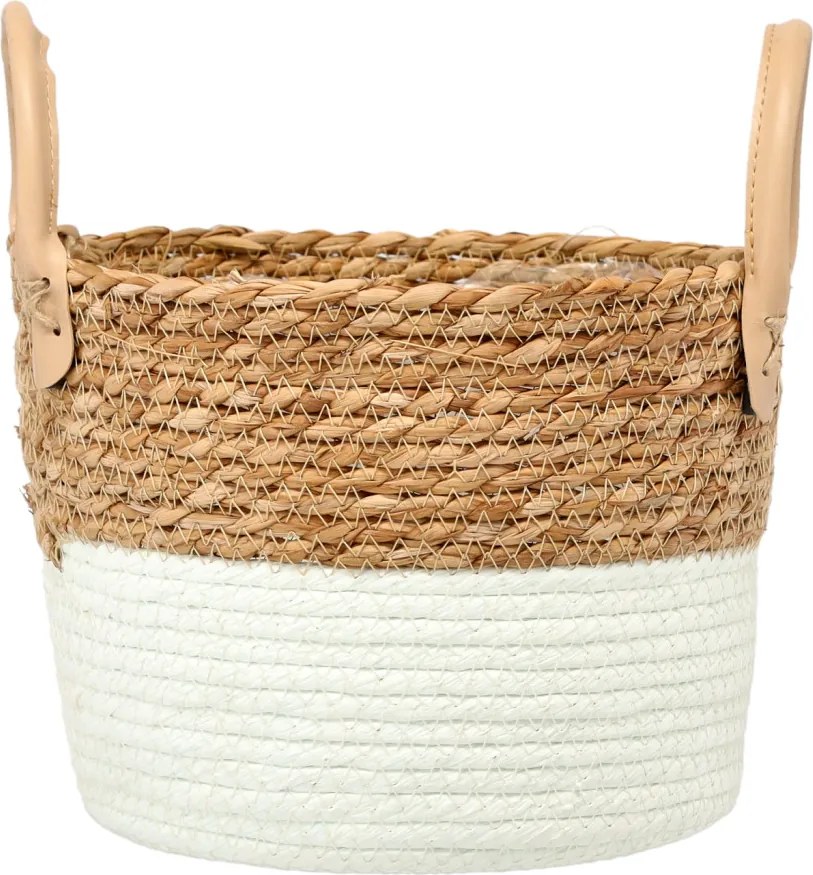 Fonott kosár tengerifűből 23 x 20 x 18/24 cm