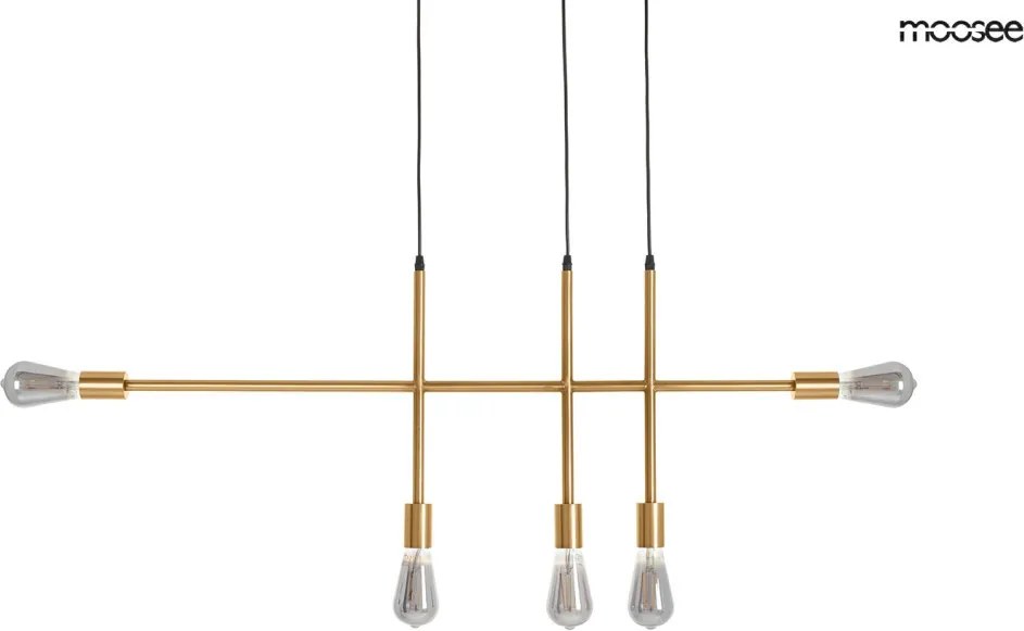 KING HOME MSE010100396 RIVA Többágú Függesztett Lámpa Füstös, Arany E27 IP20
