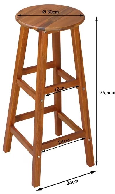 Deuba 2 agátfából készült bárszék szett
