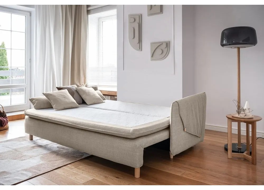 Bézs kinyitható kanapé 207 cm Simon – Miuform