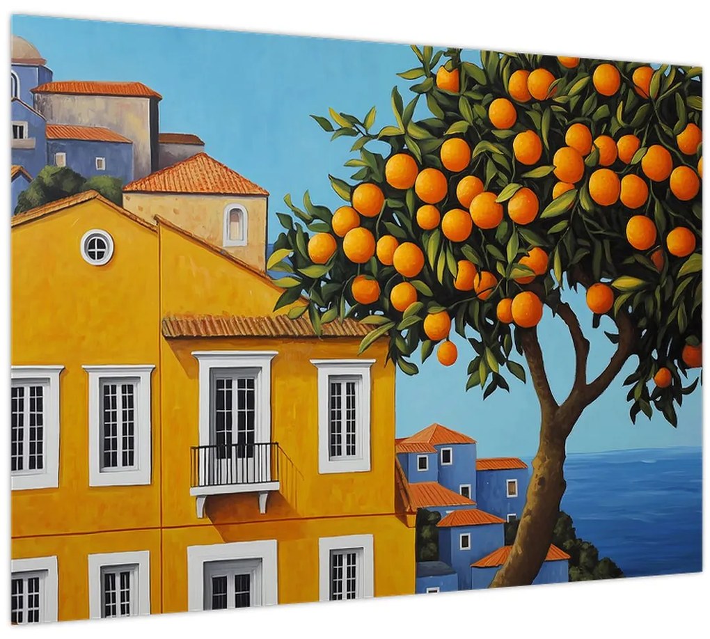 Üveg kép - Narancsfa (70x50 cm)