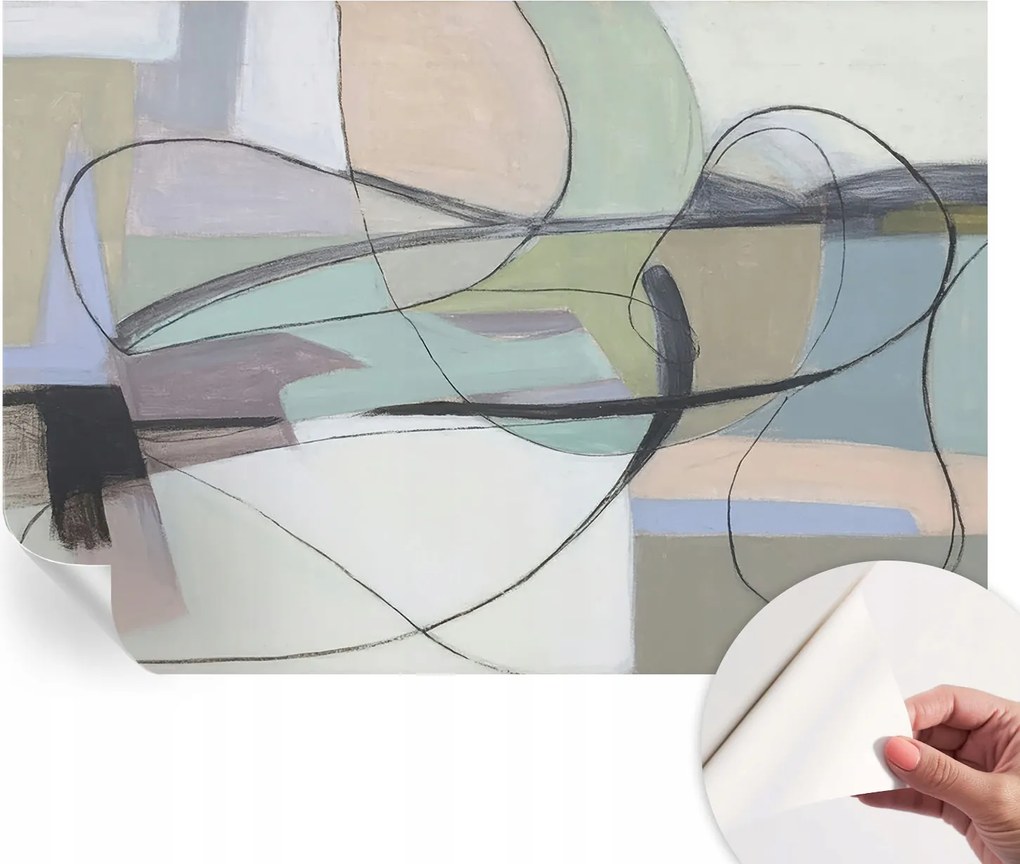 Modern öntapadós fotótapéta Falra Vonalak pasztell 152x104 cm