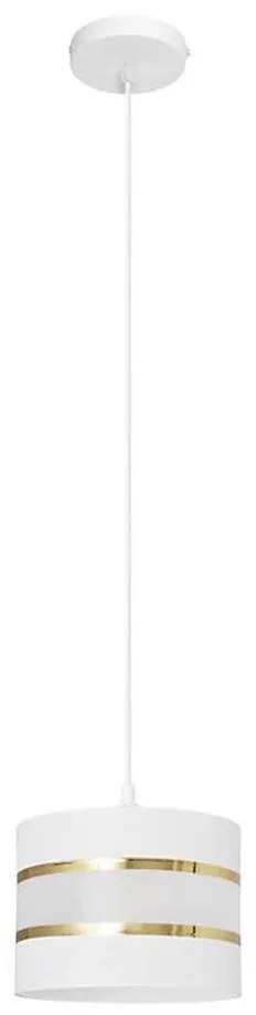 Csillár zsinóron HELEN 1xE27/15W/230V á. 20 cm fehér/arany