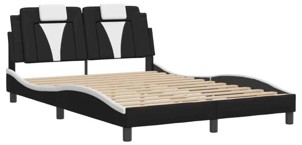 fekete és fehér műbőr ágykeret Viana matrac nélkül 120 x 200 cm