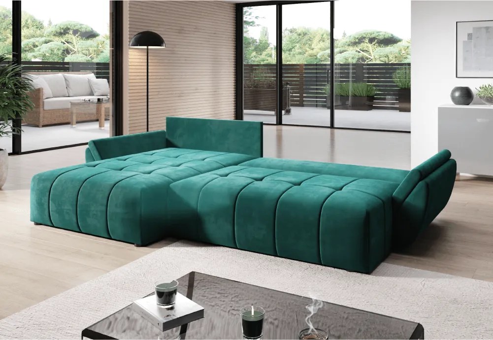 Univerzális ülőgarnitúra, smaragd, BELD ROH