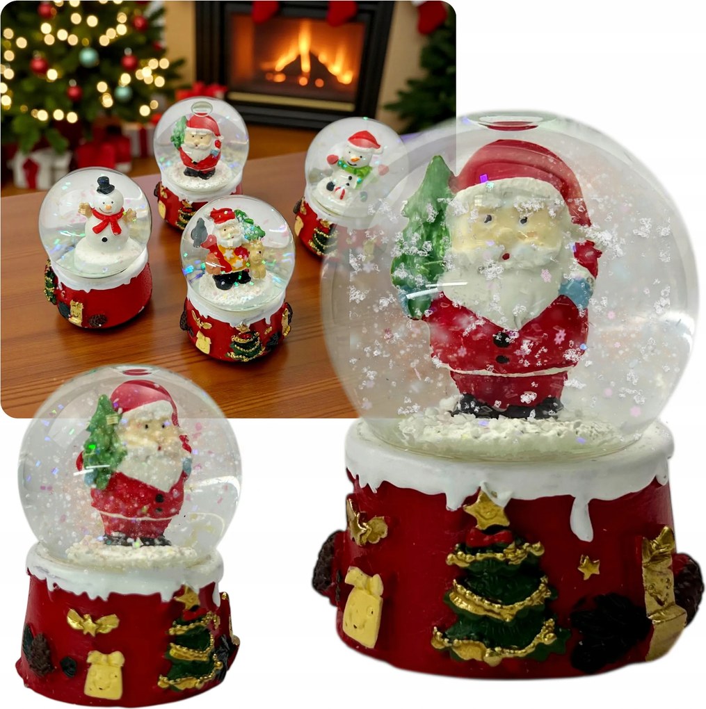 Hógömb Üveg Hulló Hó Karácsonyi Mikulás Hó