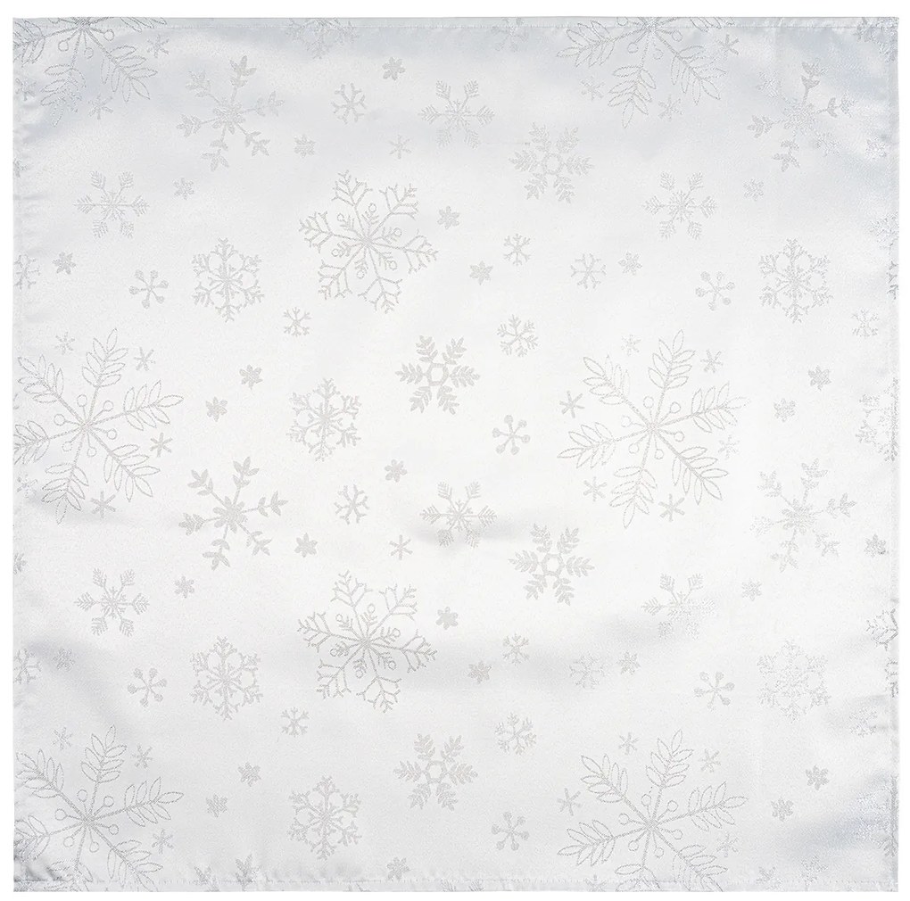 Snowflakes karácsonyi abrosz fehér, 77 x 77 cm