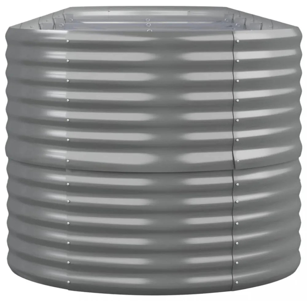 szürke horganyzott acél kerti magaságyás 368x80x68 cm