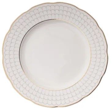 24 darabos elegáns fehér-arany porcelán étkészlet