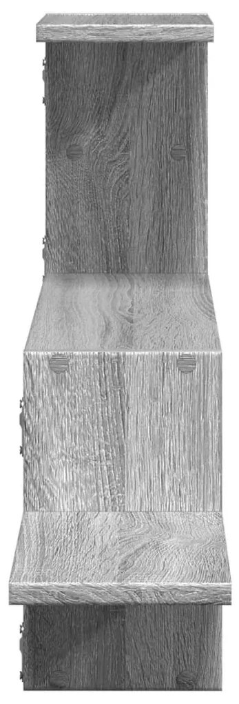 szürke sonoma színű szerelt fa fali polc 104 x 15 x 49 cm