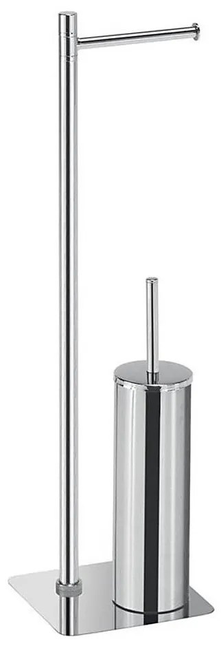 Gedy - Álló WC-kefe WC-papírtartóval FLORI fényes króm