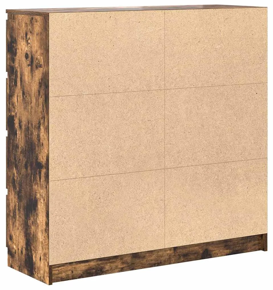 füstös tölgy színű szerelt fa tálalószekrény 100x35x99 cm