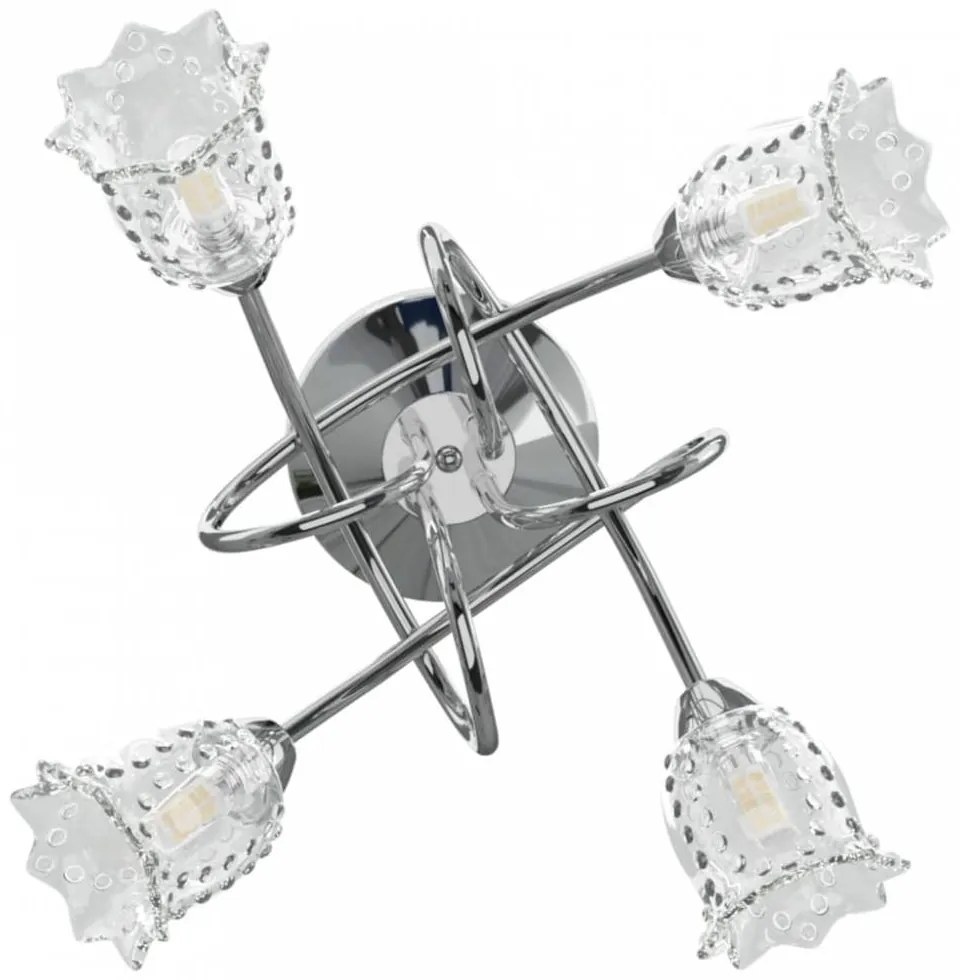 Mennyezeti lámpa virág alakú üveg burákkal 4 db g9 led-lámpához