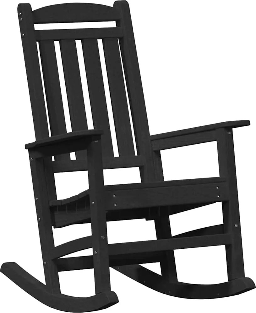 vidaXL Kerti hintaszék Fekete 92 x 70 x 108cm HDPE