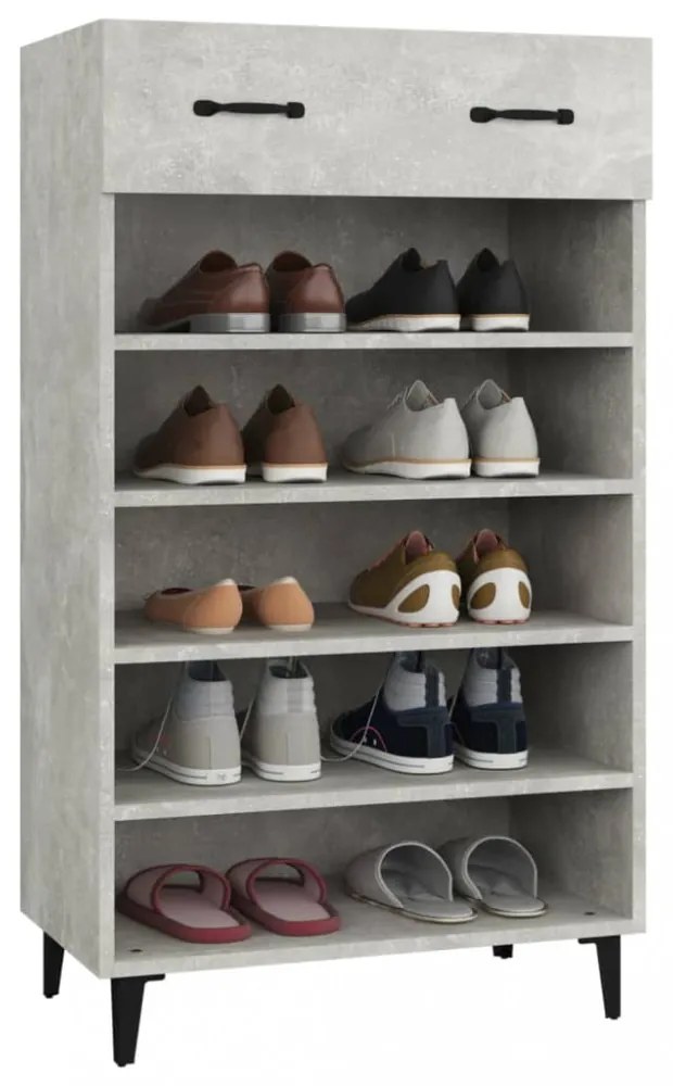 vidaXL betonszürke szerelt fa cipőszekrény 60 x 35 x 105 cm