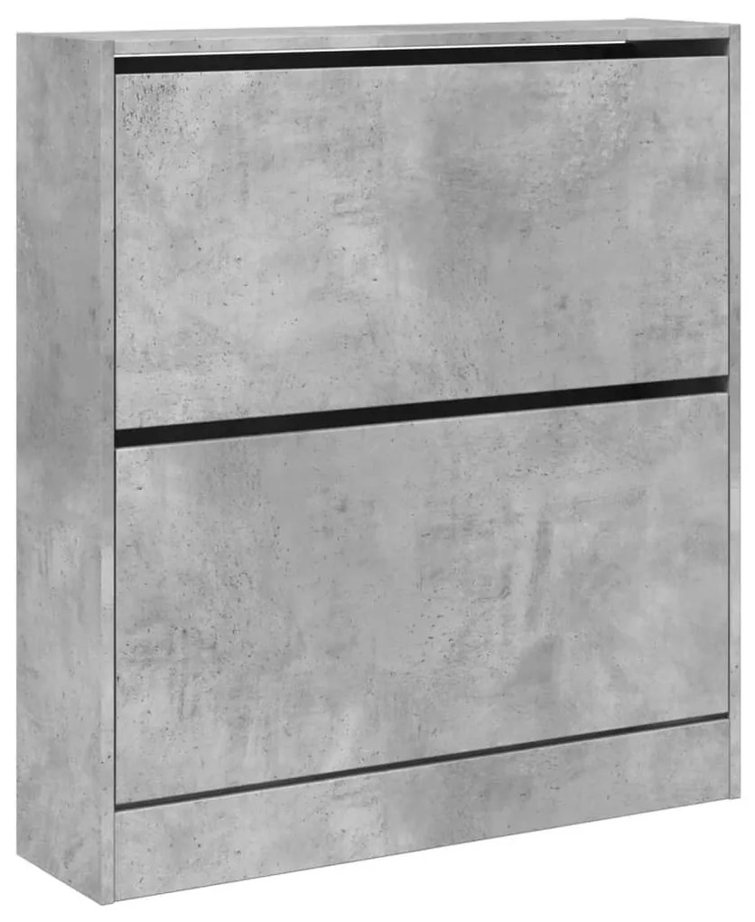 betonszürke szerelt fa cipőszekrény 80 x 21 x 87,5 cm