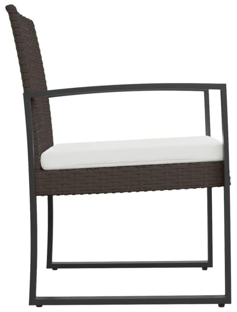 2 db barna polyrattan kerti étkezőszék