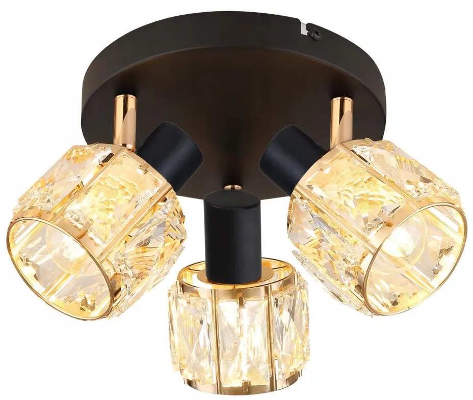 Spotlámpa DUBAI 3xE14/40W/230V átm. 36 cm fekete/arany
