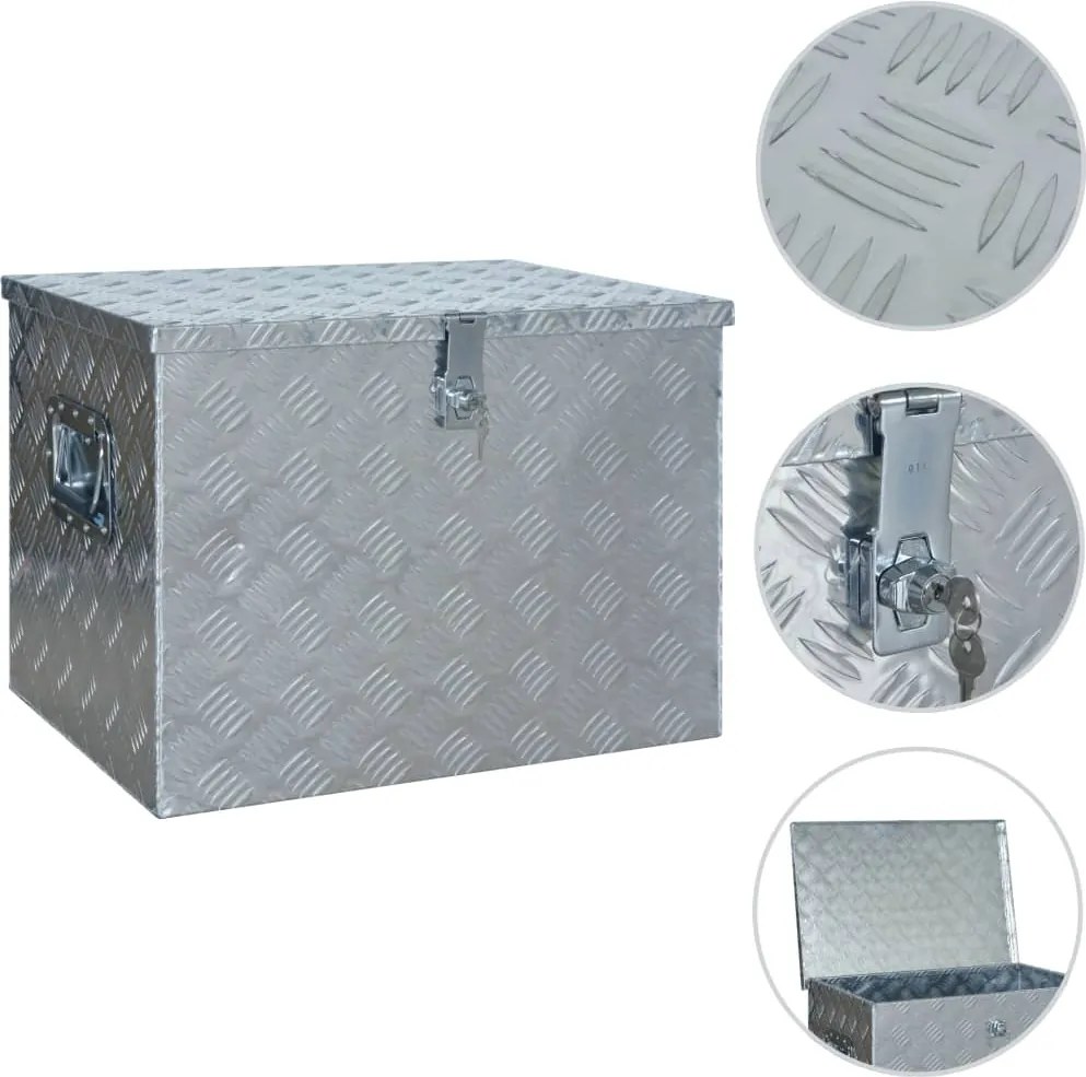 vidaXL ezüstszínű alumíniumdoboz 610 x 430 x 455 mm