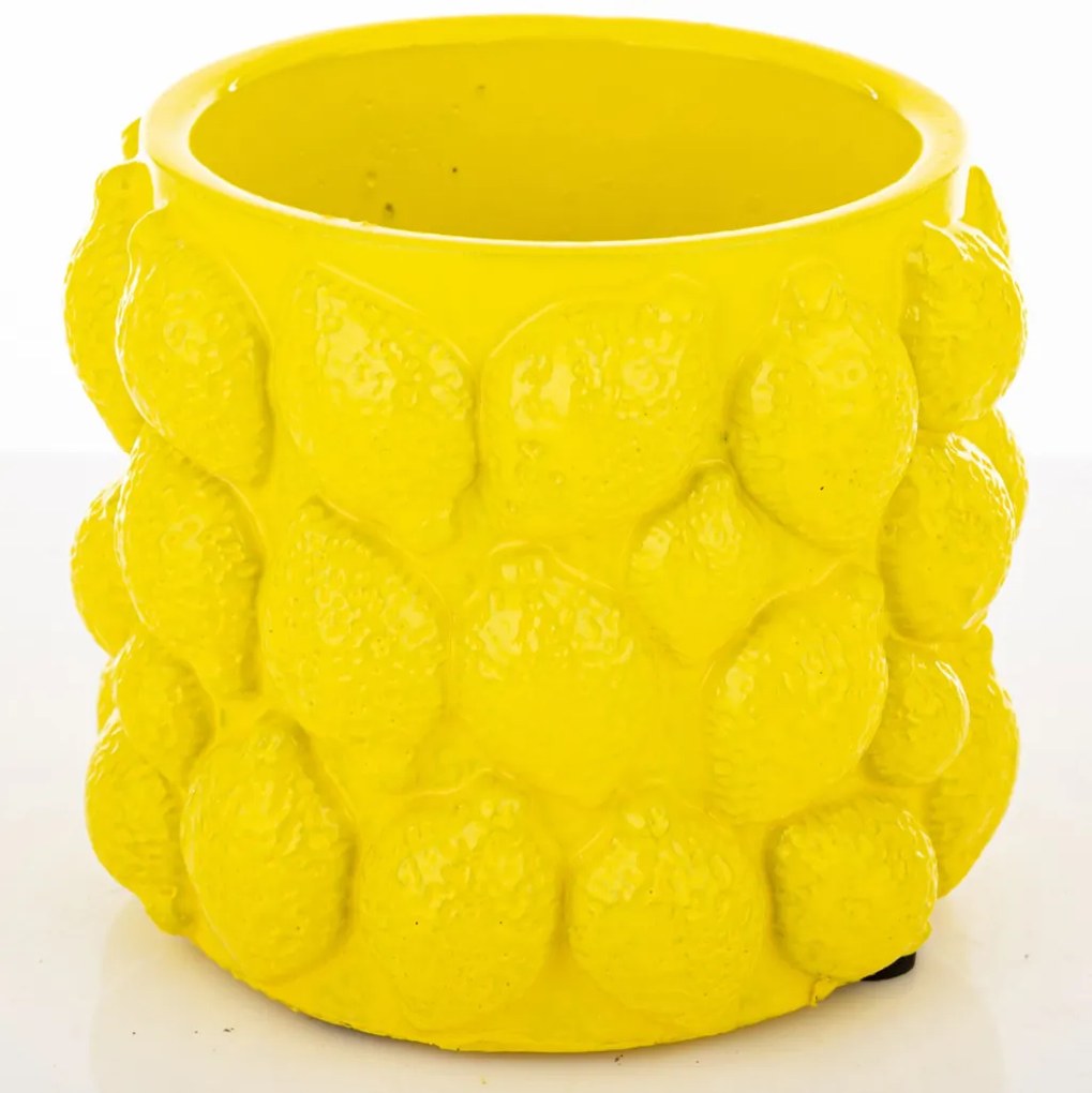 Modern design Kaspó kerámia sárga 10x12x12 belső lyuk 8cm