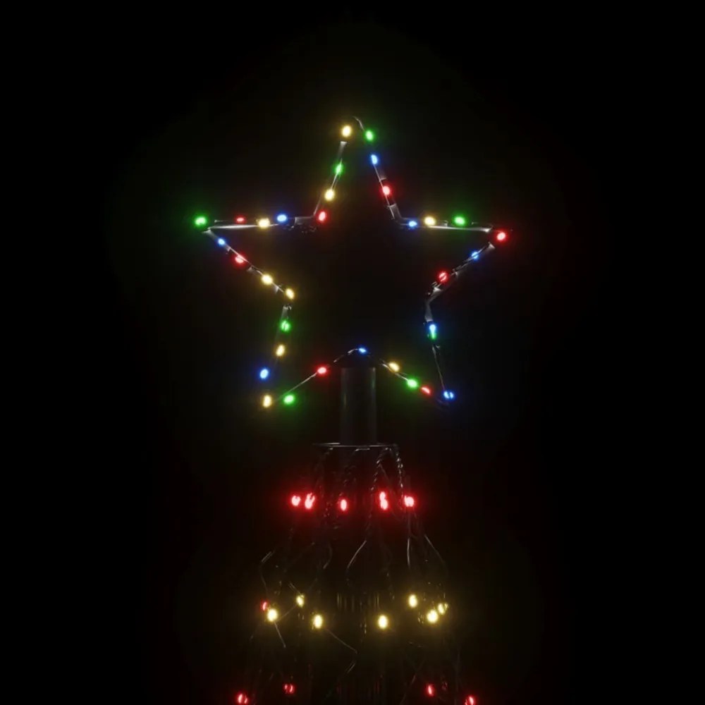 kúp alakú karácsonyfa 1400 színes LED-del 160 x 500 cm