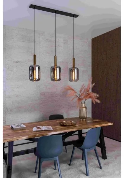 Lucide 45494/03/65 - Csillár zsinóron JOANET 3xE27/40W/230V fekete