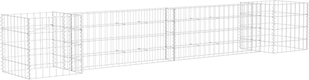 vidaXL H alakú acéldrót virágtartó gabion 260 x 40 x 40 cm