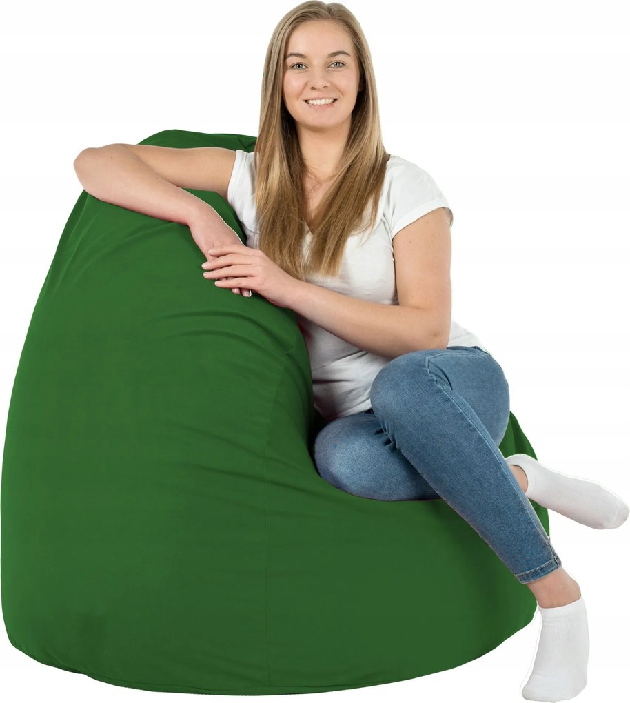 Puff Táska Sötétzöld Plüss Fotel XXL