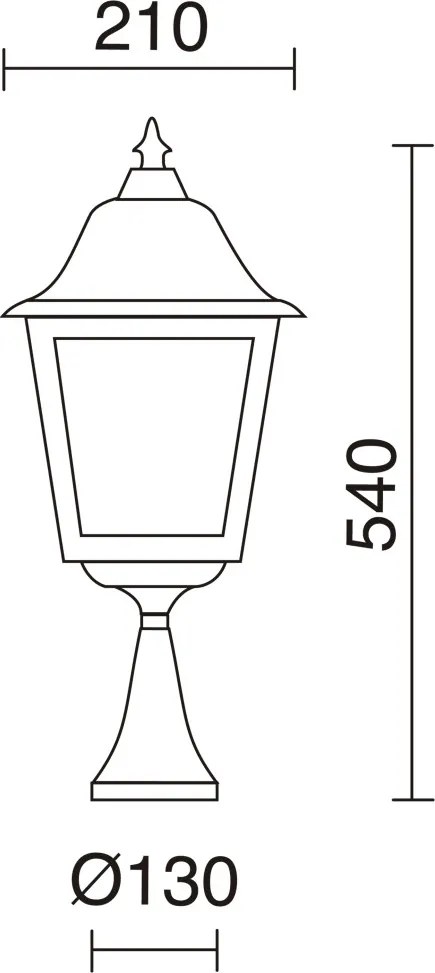 NOVOLUX 264G-G05X1A-01 Klasszikus Kültéri Állólámpa Fekete, Átlátszó E27 IP43