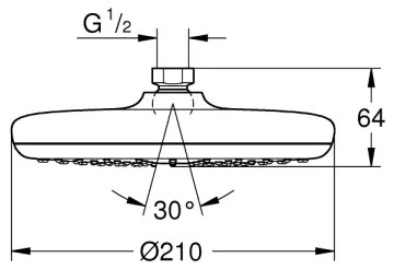 GROHE 26410000 - TEMPESTA 210 mm zuhanyfej fényes króm