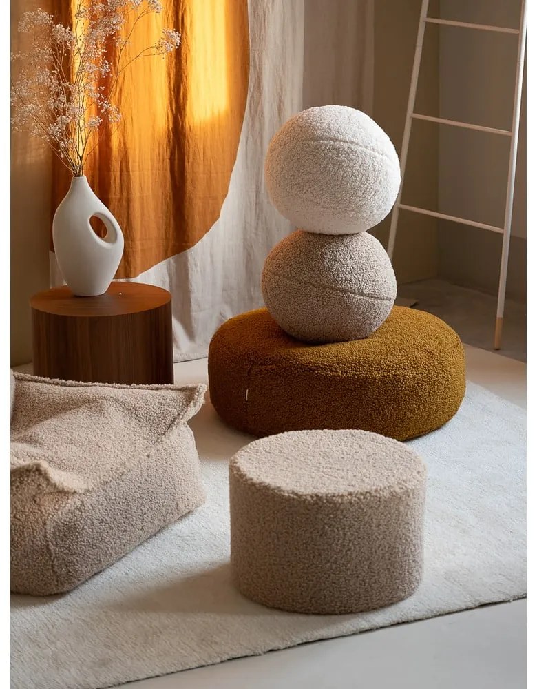 Barna buklé gyerek babzsákfotel Round – Wigiwama