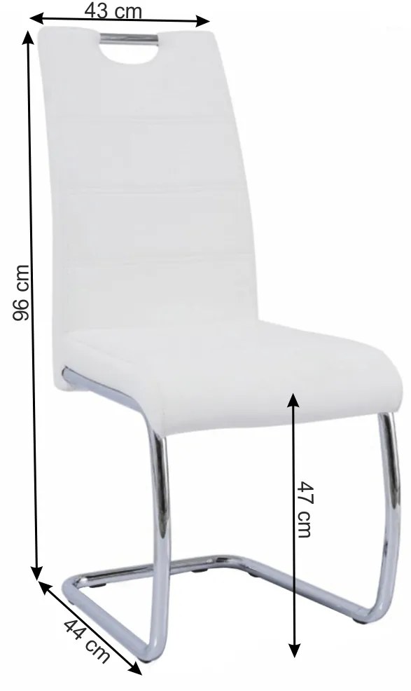 Étkezőszék Abalia New (fehér + króm). 808095
