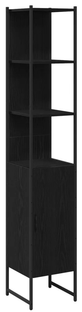 vidaXL Fürdőszoba bútor szett polcokkal 4 pcs Fekete tölgy Faanyag