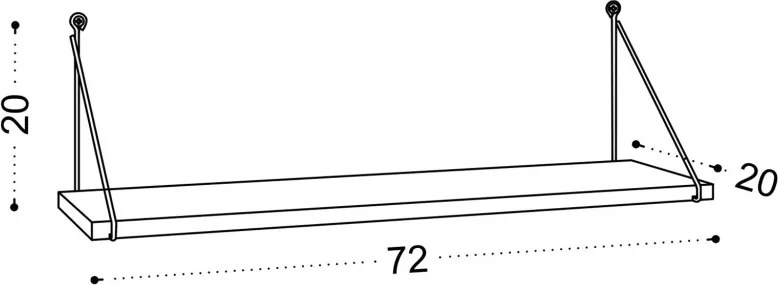 Armoni fali polc, dió, 72 cm – TR775DCM1605