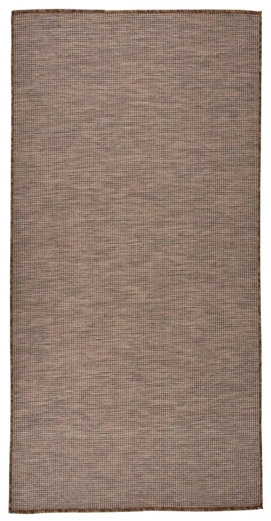 barna lapos szövésű kültéri szőnyeg 100 x 200 cm