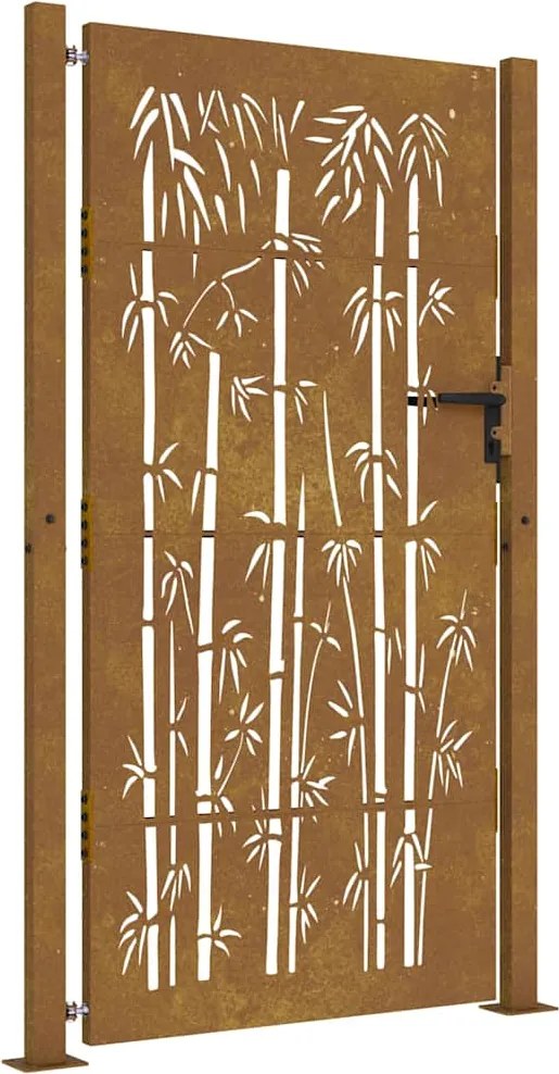 vidaXL Corten acél, bambusz mintás kerti kapu 100x200 cm
