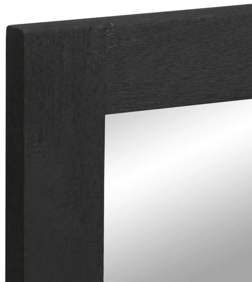 Fekete szerelt fa és sárgaréz fürdőszobatükör 50 x 70 x 2,5 cm