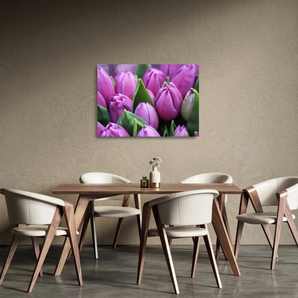 Kép - tulipánok (üvegen) (70x50 cm)