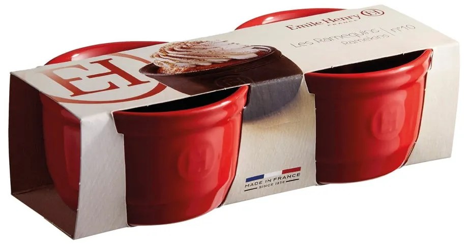 N°10 2 db-os piros kerámia ramekin sütőforma szett - Emile Henry