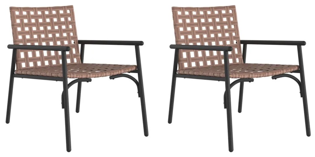 Kerti székek 2 db Fekete 79x56x73,5 cm Poly Rattan