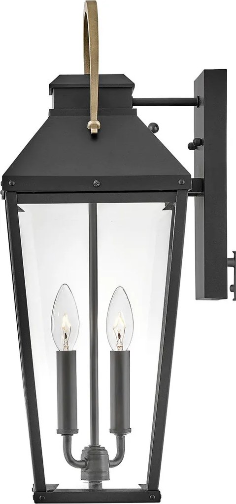 Hinkley lighting klasszikus kültéri fali lámpa dawson barna fekete átlátszó elshk-dawson-l IP44