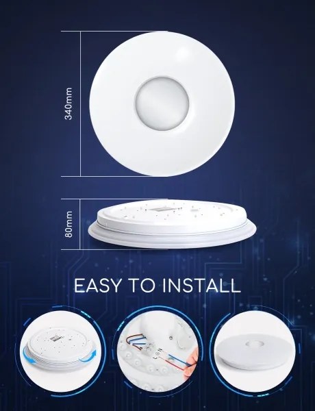 Aigostar - LED RGBW Wi-Fi stropní svítidlo 18W, pr. 34 cm, stmívatelné